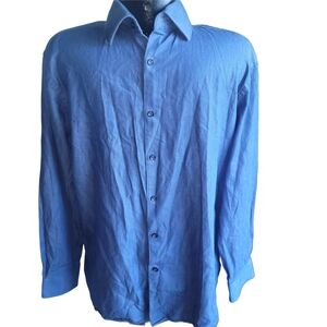 Michael Kors Casual Blue Button-Down Shirt L